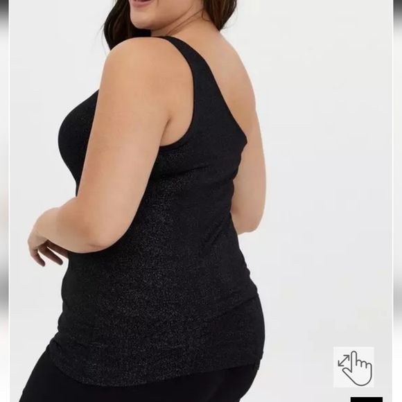 Torrid One-Shoulder Sparkle Top W/ Asymmetrical Neckline - Picture 4 of 7